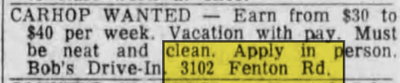 Bobs Drive-In - Sep 17 1964 Article